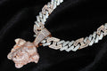 XL Medusa Pendant 14mm Figarucci 98.6ct Lab Sim VVS1 Diamond Necklace - Two Tone White/Rose Gold