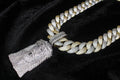 XXL Jesus Pendant 24mm Cuban Miami 196ct Lab Sim VVS1 Diamond Necklace - 1LB Weight GOLD 2-Tone
