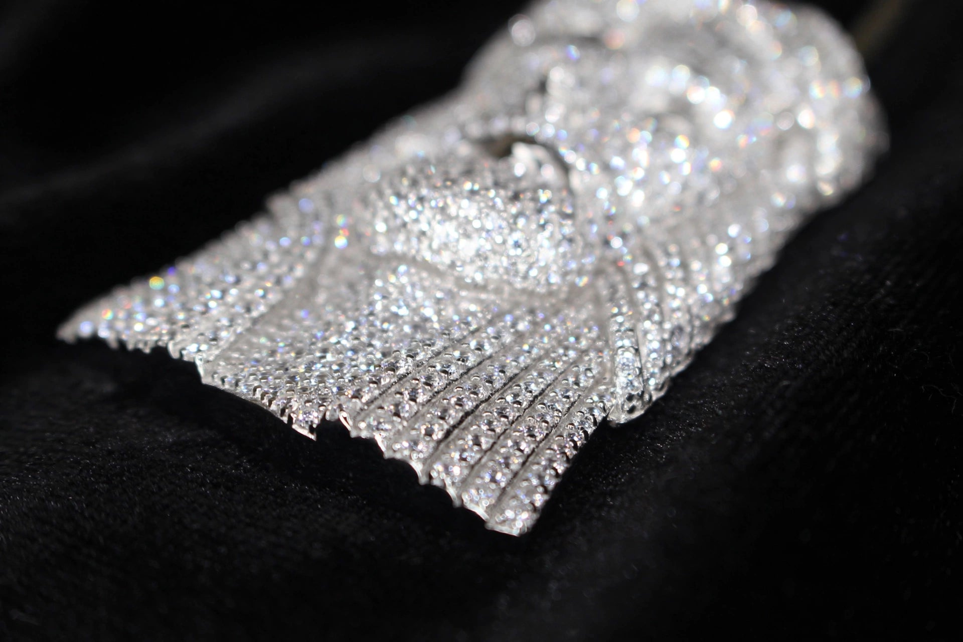 925 STERLING SILVER XXL JESUS HEAD MASSIVE Pendant 15.2ct Lab Sim BAGUETTE VVS1 Diamonds