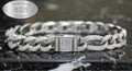 10mm FIGARO 925 Sterling Silver Bracelet 8.6ct Lab Sim VVS1 Diamond