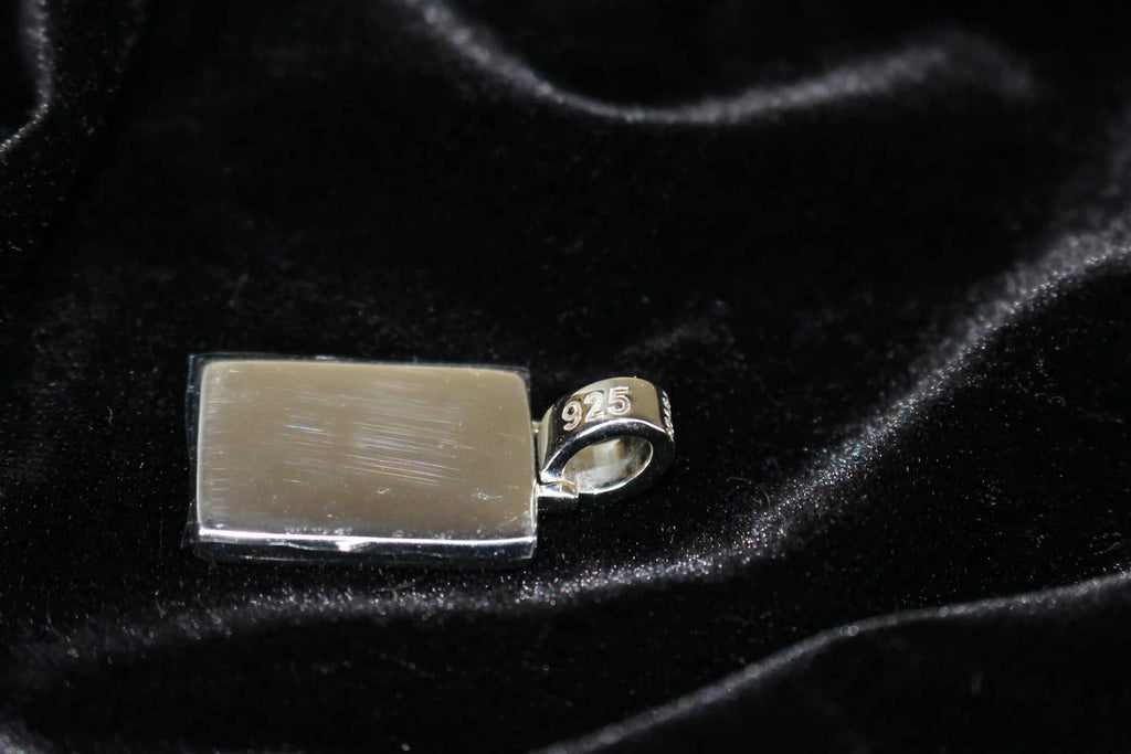 925 Sterling Silver DOG TAG PENDANT 8.6ct Lab Sim VVS1 Diamonds 18g