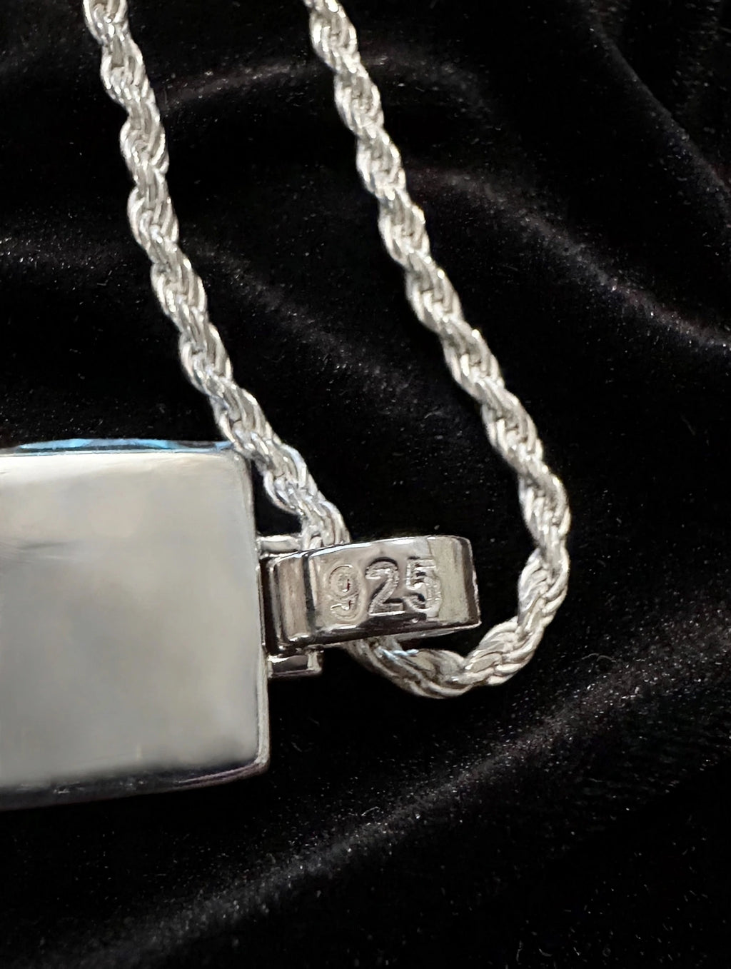 925 Sterling Silver DOG TAG PENDANT 8.6ct Lab Sim VVS1 Diamonds 18g