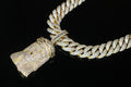 XXL JESUS Pendant Cuban Miami 22mm 144.6ctw Lab Sim Diamond Necklace - GOLD