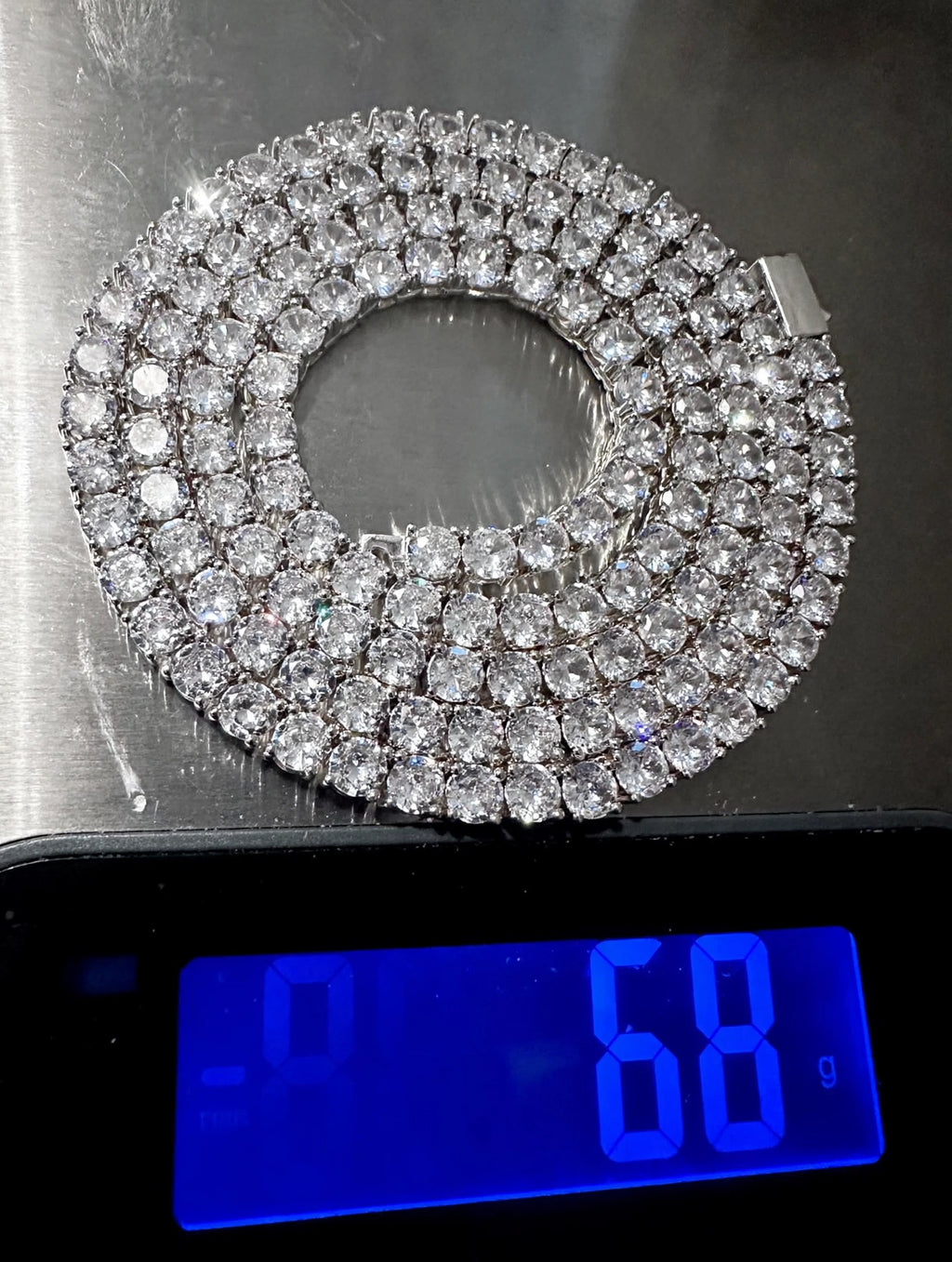 5mm Tennis Chain 100ct Lab Sim VVS1 Diamond Necklace