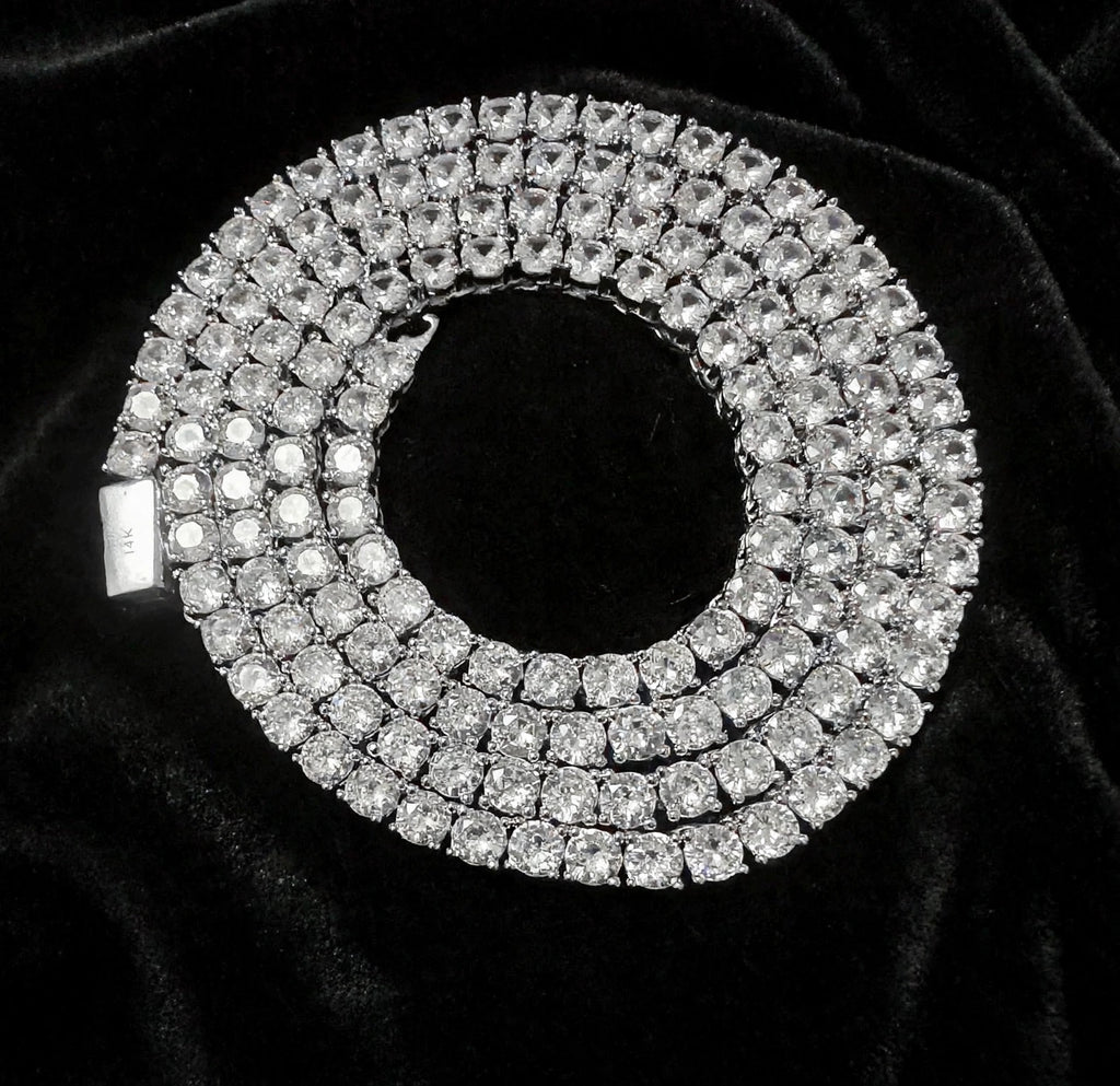 5mm Tennis Chain 100ct Lab Sim VVS1 Diamond Necklace