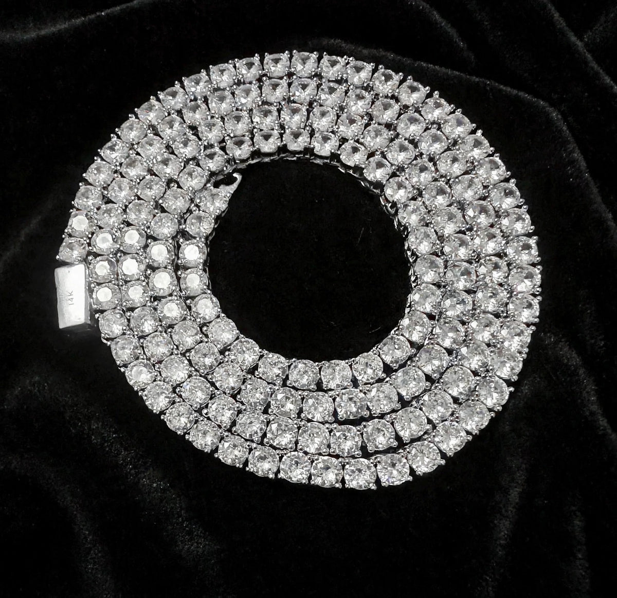 5mm Tennis Chain 100ct Lab Sim VVS1 Diamond Necklace