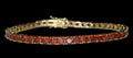 4mm Tennis Chain 12.5ct Lab Sim VVS1 Diamond Bracelet GOLD - RUBY RED