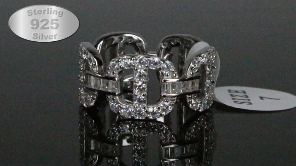 925 Sterling Silver 3.6ct Lab Sim Diamond MARINER Ring