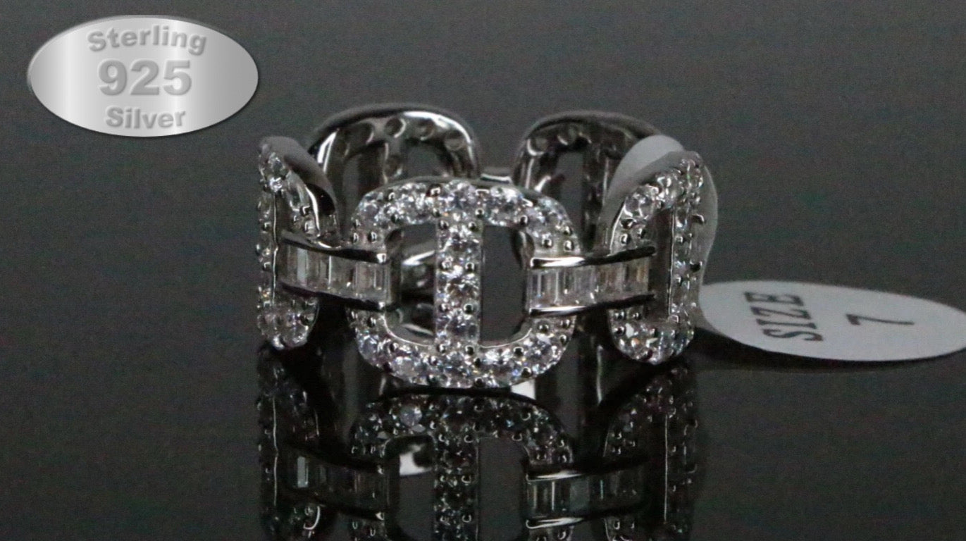 925 Sterling Silver 3.6ct Lab Sim Diamond MARINER Ring