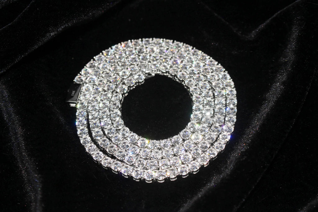 5mm Tennis Chain 100ct Lab Sim VVS1 Diamond Necklace