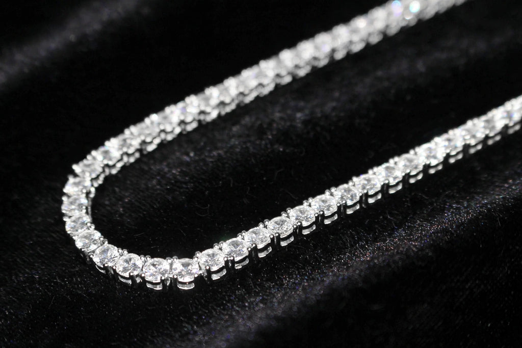 5mm Tennis Chain 100ct Lab Sim VVS1 Diamond Necklace
