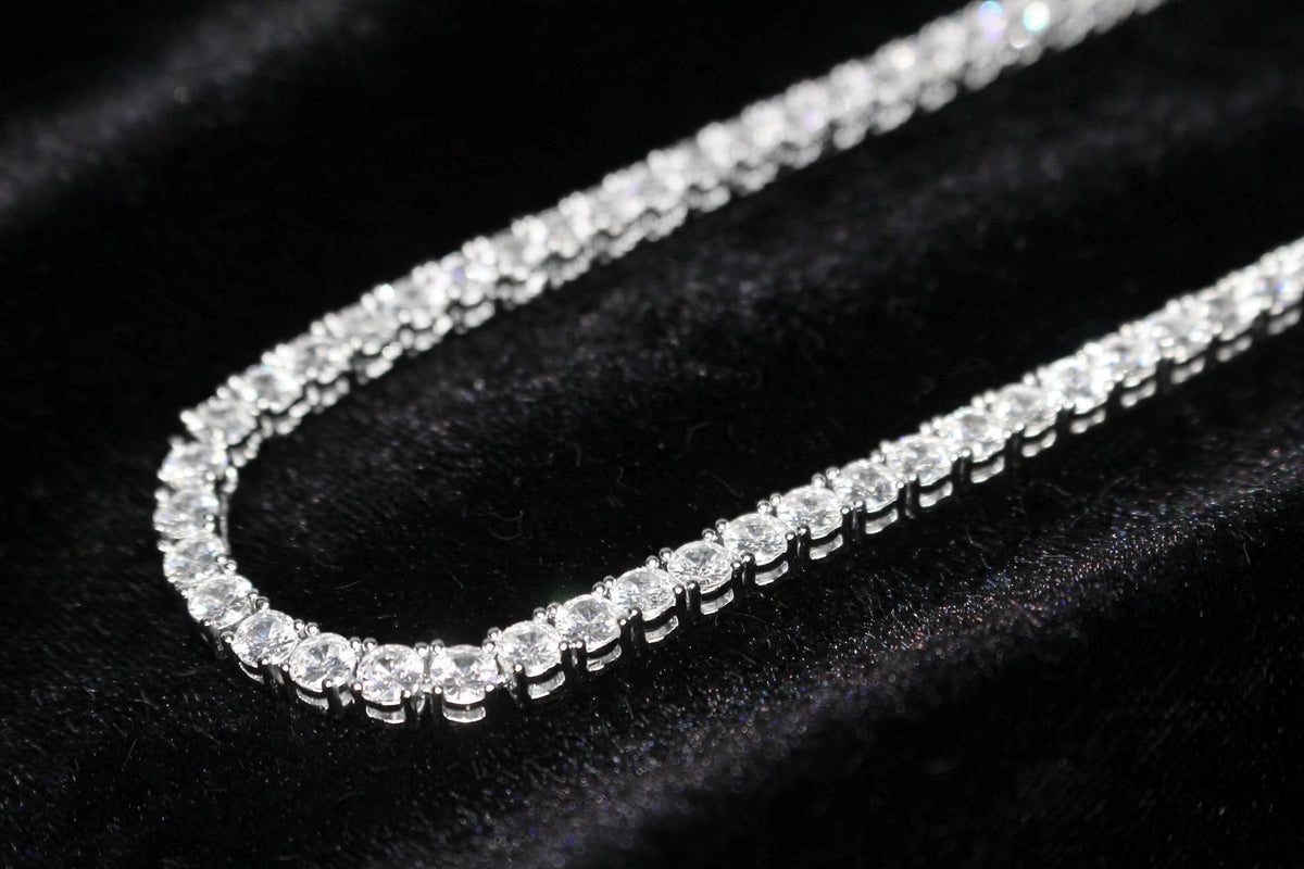 5mm Tennis Chain 100ct Lab Sim VVS1 Diamond Necklace