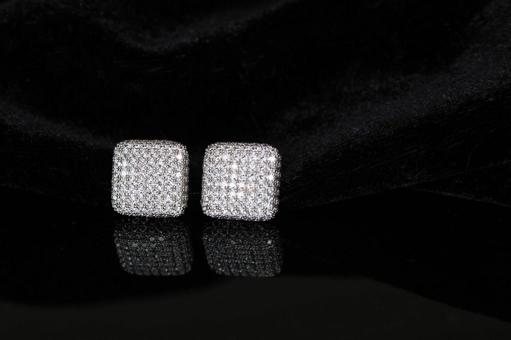 12mm MASSIVE XXL Sterling Silver 8ctw Lab Simulated VVS1 Diamond Earrings