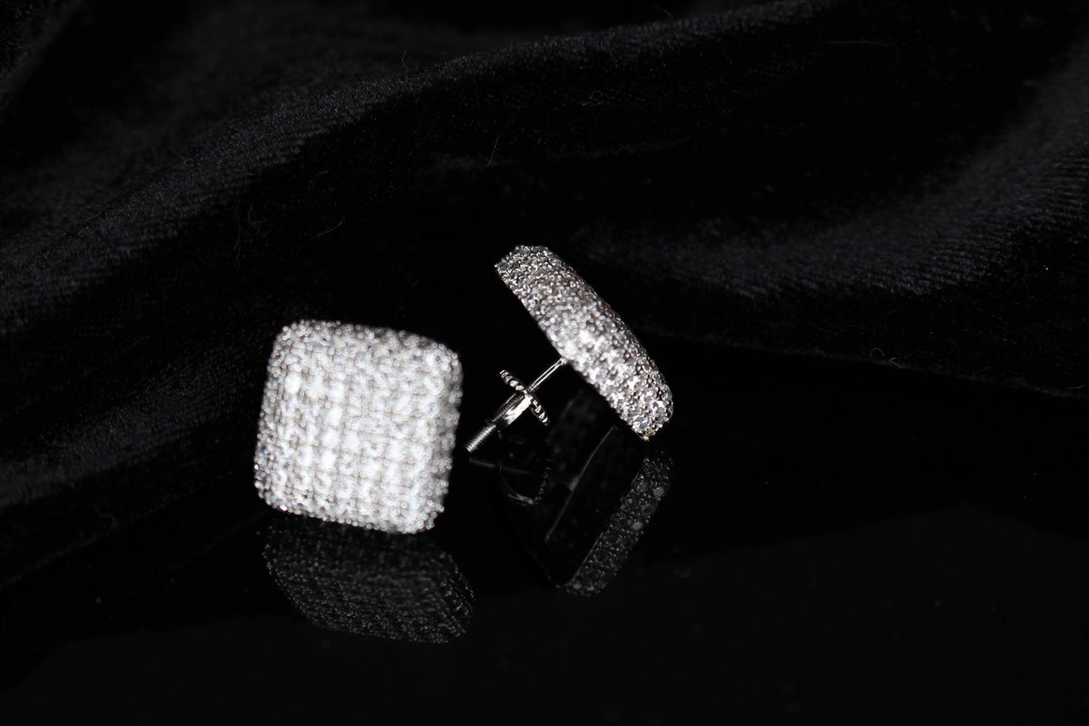 12mm MASSIVE XXL Sterling Silver 8ctw Lab Simulated VVS1 Diamond Earrings