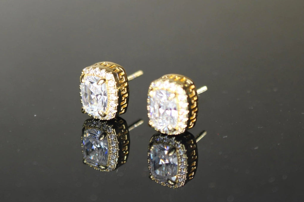 4ct Lab Sim VVS1 Diamonds Earrings set Gemstone- Gold