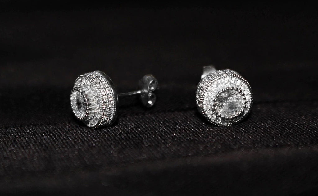 4.2ct Round Center-Stone Cut Lab Sim VVS1 Diamonds Earrings set Gemstone