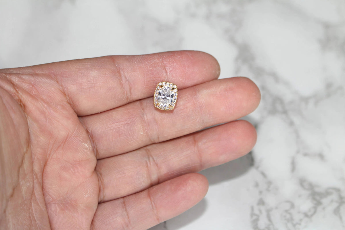 4ct Lab Sim VVS1 Diamonds Earrings set Gemstone- Gold
