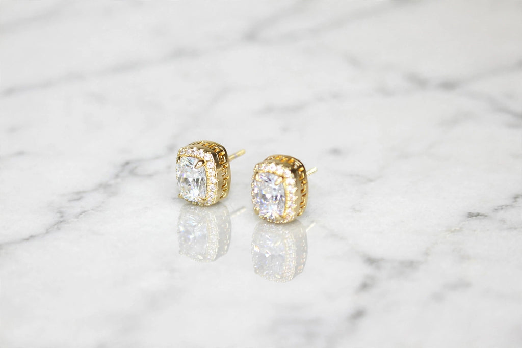 4ct Lab Sim VVS1 Diamonds Earrings set Gemstone- Gold
