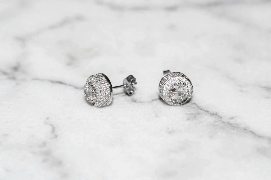 4.2ct Round Center-Stone Cut Lab Sim VVS1 Diamonds Earrings set Gemstone