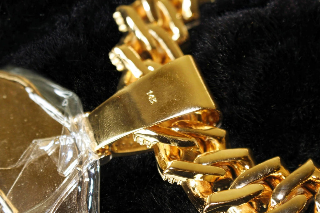 XL MEDUSA VERSACE 19mm Cuban Miami Prong BAGUETTE 124ct Lab Sim VVS1 Diamond Necklace SET - GOLD