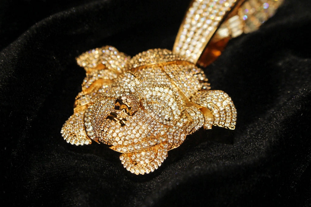 XL MEDUSA VERSACE 19mm Cuban Miami Prong BAGUETTE 124ct Lab Sim VVS1 Diamond Necklace SET - GOLD