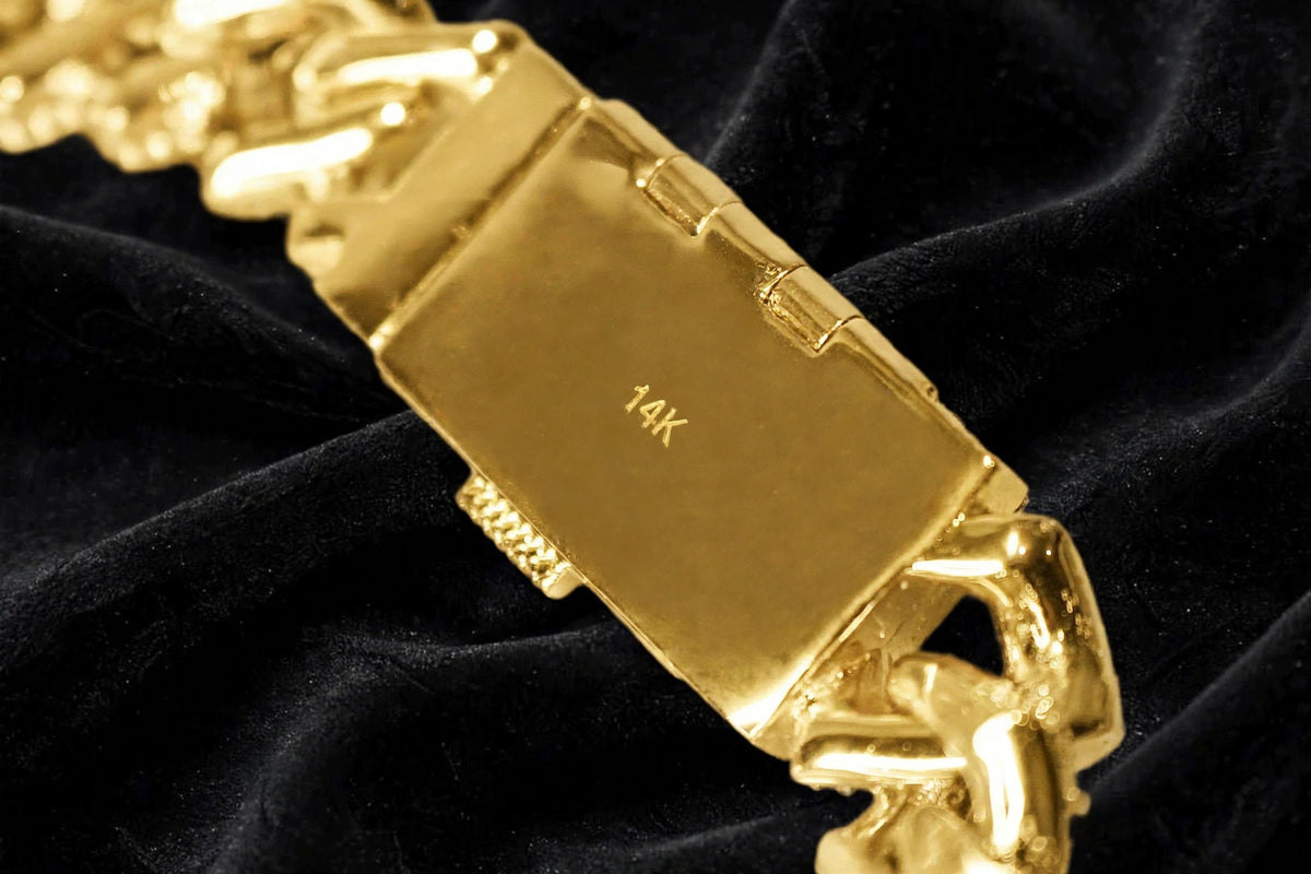 XL MEDUSA VERSACE 19mm Cuban Miami Prong BAGUETTE 124ct Lab Sim VVS1 Diamond Necklace SET - GOLD