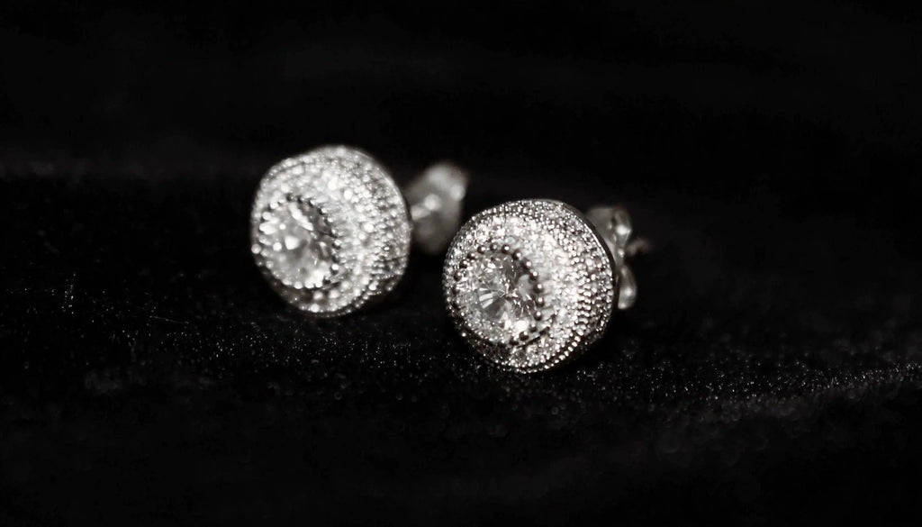 4.2ct Round Center-Stone Cut Lab Sim VVS1 Diamonds Earrings set Gemstone