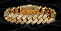 19mm Prong BAGUETTE 24.6ct Lab VVS1 Sim Diamonds Bracelet Gold