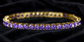 4mm Sapphire Amythist PURPLE Tennis 14.75ctw Lab Sim VVS1 Diamond BRACELET - GOLD