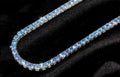 4mm Sapphire Blue Tennis 70.6ct Lab Sim VVS1 Diamond Necklace