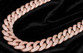 22mm Cuban Miami 156.2ctw Lab Sim Diamonds VVS1 Necklace - ROSE GOLD