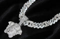 XL Medusa Pendant 14mm Figarucci 98.6ct Lab Sim VVS1 Diamond Necklace