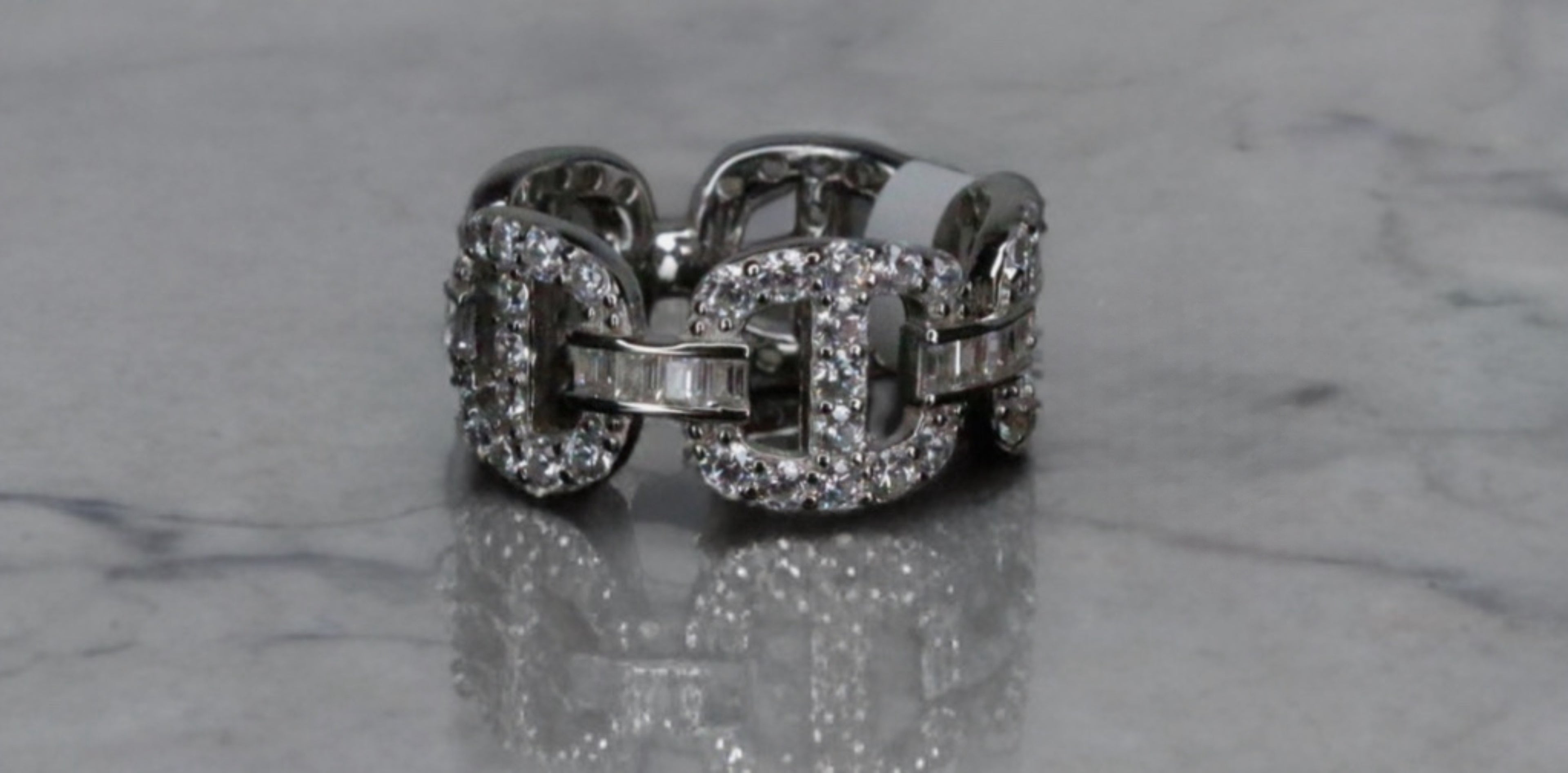 925 Sterling Silver 3.6ct Lab Sim Diamond MARINER Ring