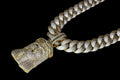 XXL Jesus Pendant 24mm Cuban Miami 196ct Lab Sim VVS1 Diamond Necklace - 1LB Weight GOLD