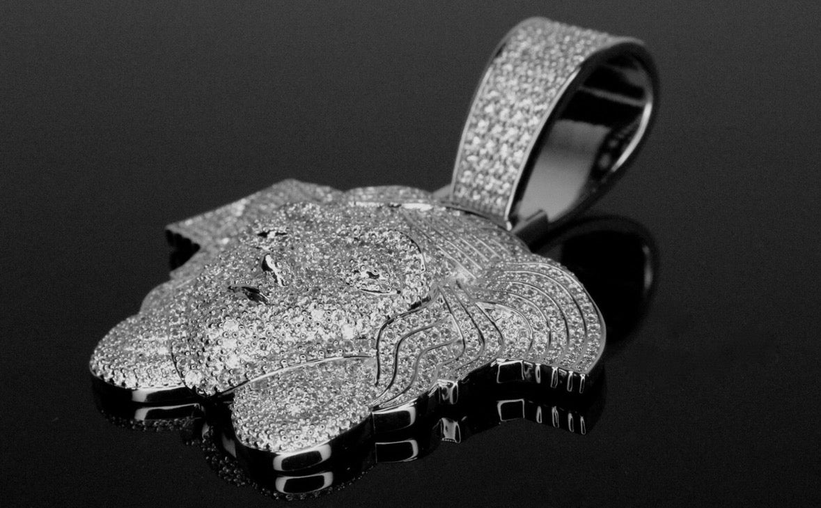 XL MEDUSA VERSACE Pendant 10.2ct Lab Sim VVS1 Diamonds