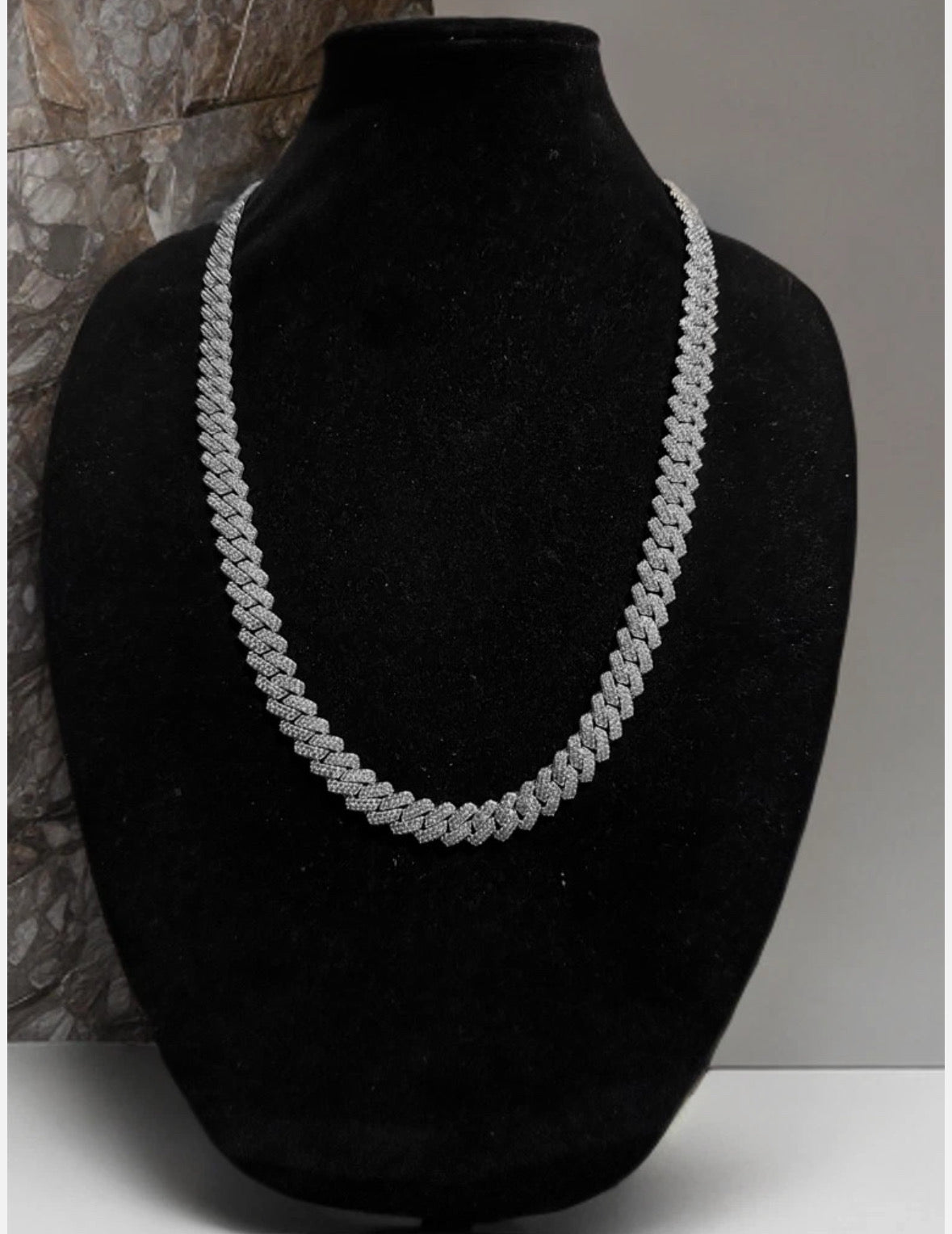 14mm Cuban Prong 64ct Lab VVS1 Sim Diamond Necklace