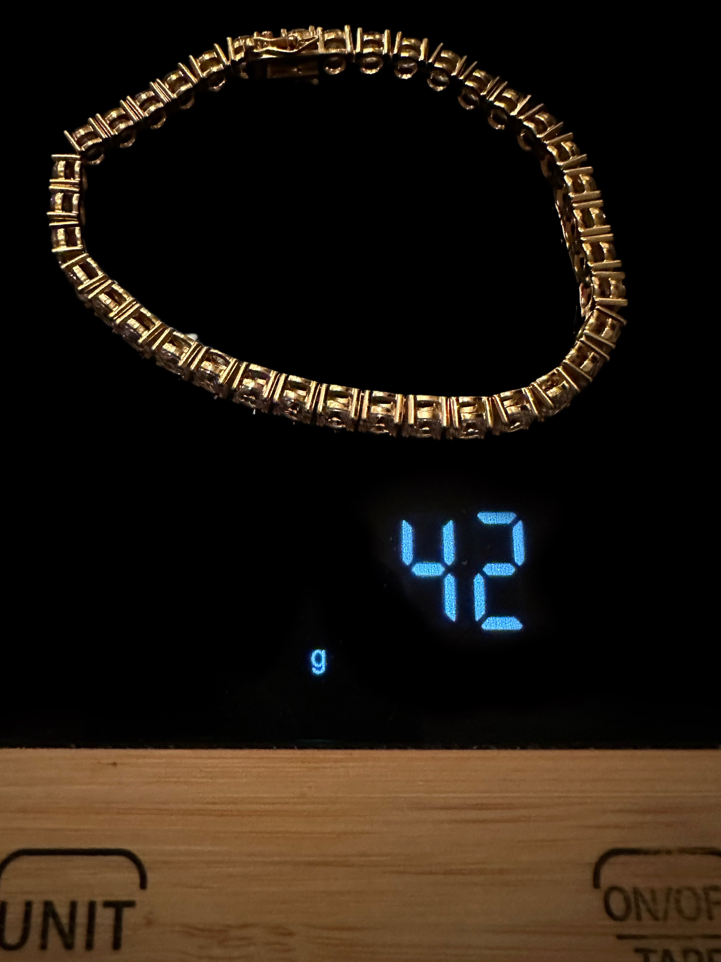 4mm Tennis Bracelet 14.75ct Lab Sim VVS1 Diamonds- Gold