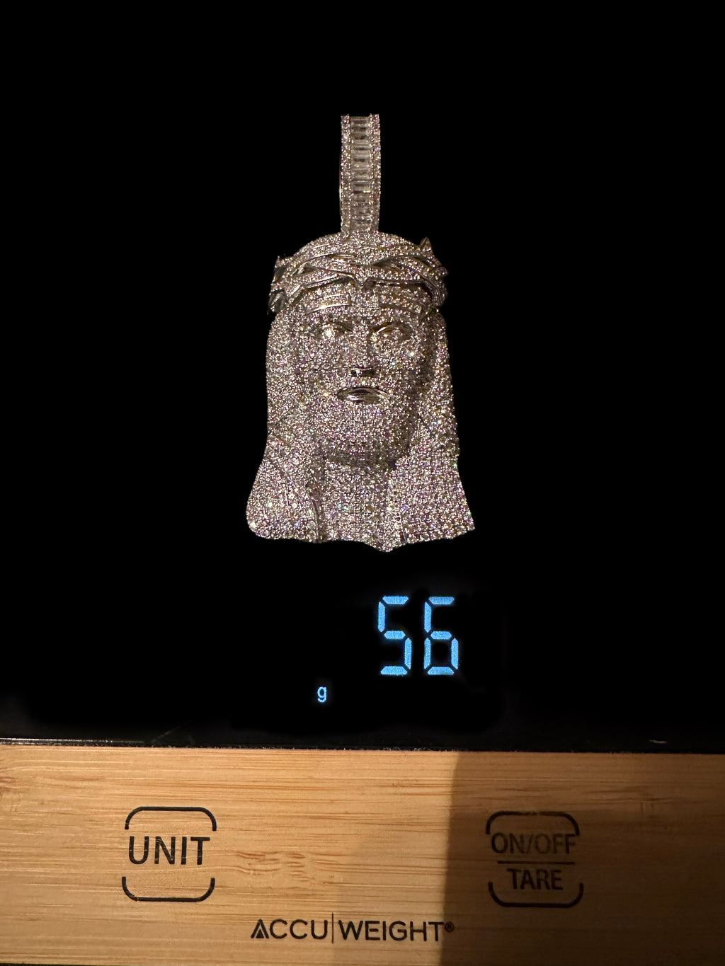 XXL JESUS HEAD MASSIVE Pendant 15.2ct Lab Sim BAGUETTE VVS1 Diamonds