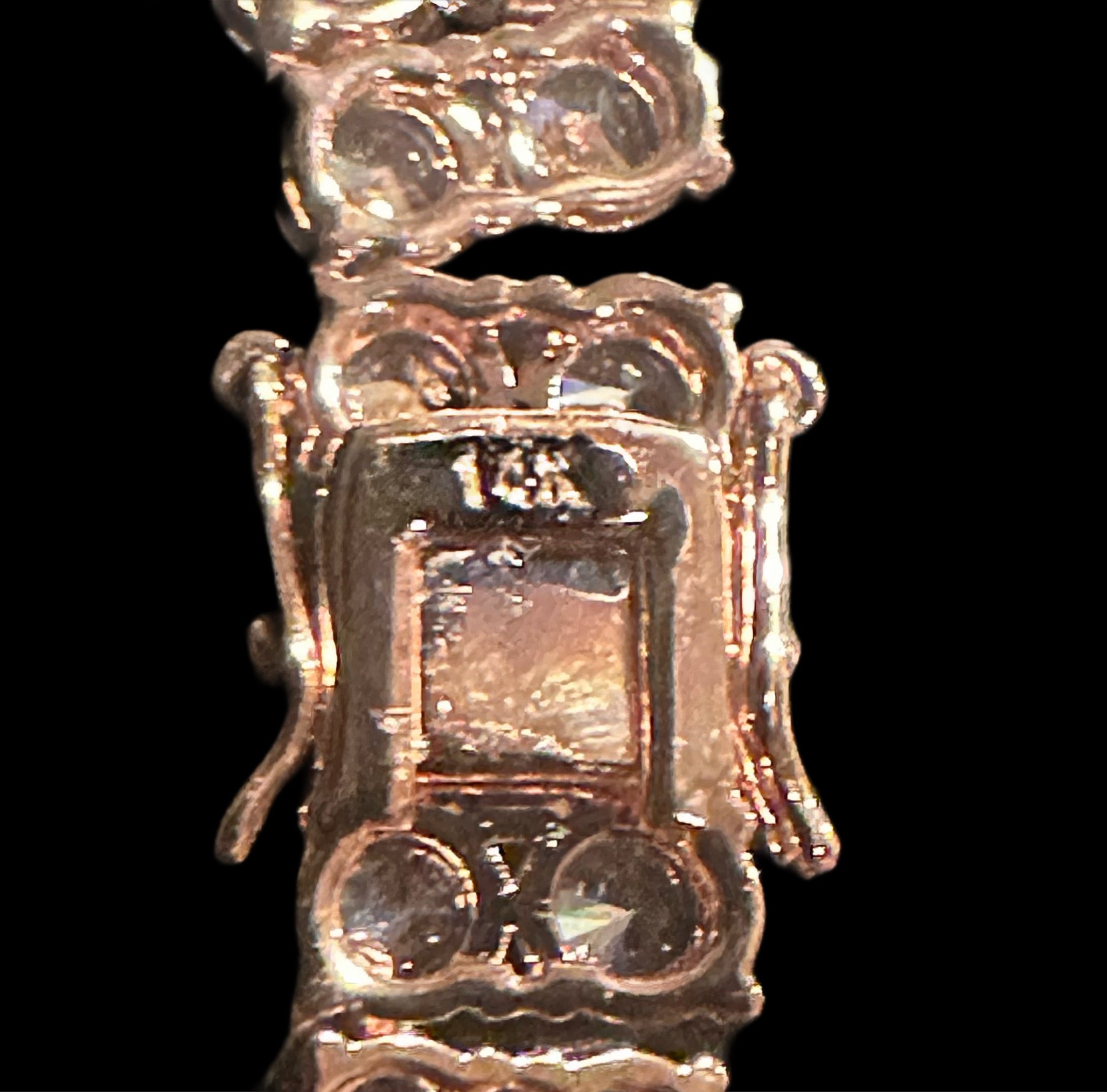 10mm Double Row Tennis Chain 182ct Lab Sim VVS1 Diamond Necklace - Rose Gold