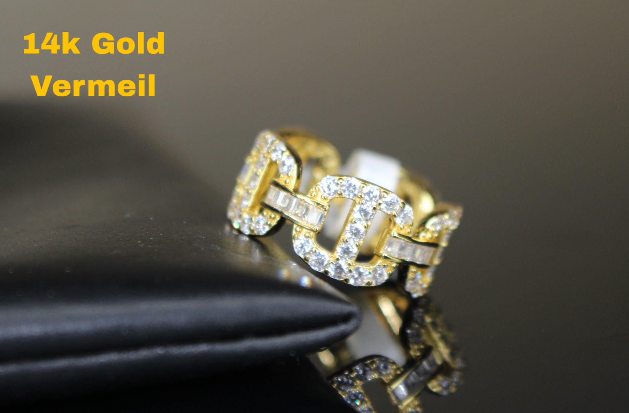 14k Gold Vermeil 3.6ct Lab Sim Diamond MARINER Ring