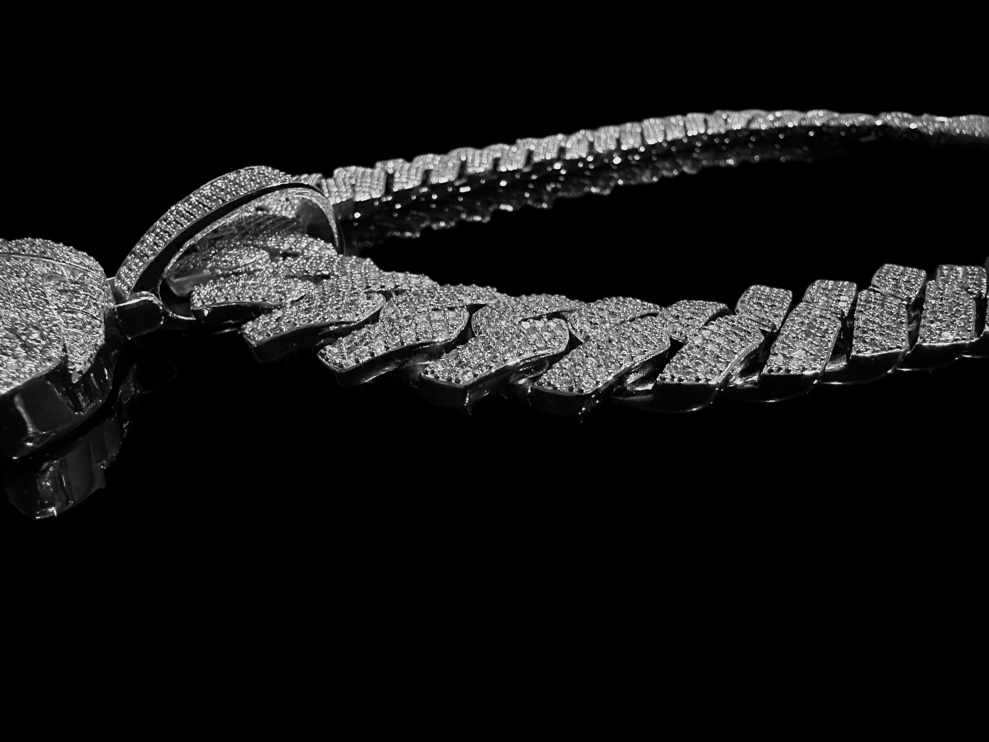 XXL MEDUSA VERSACE 20mm Cuban Miami Prong 186ct Lab Sim VVS1 Diamond Necklace SET