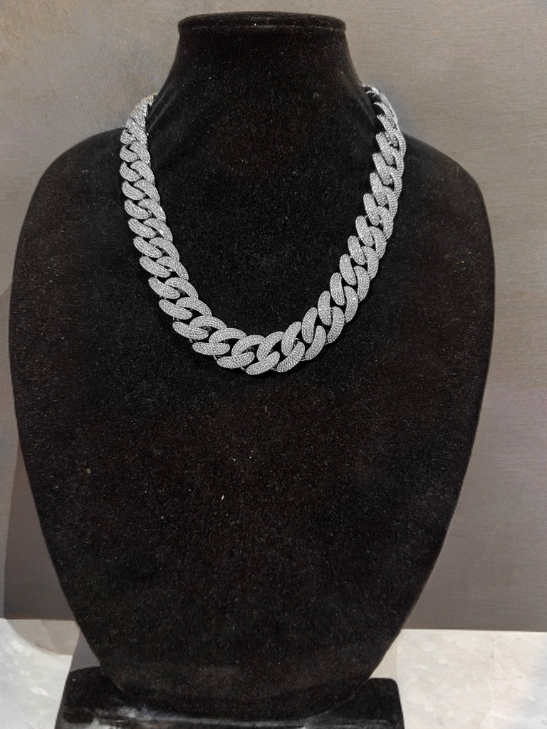 22mm Cuban Miami 156.2ctw Lab Sim Diamonds VVS1 Necklace