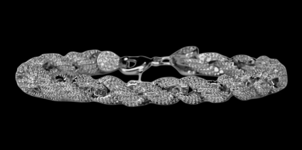8mm Rope Chain 12.6ctw Lab Sim VVS1 Diamond Bracelet