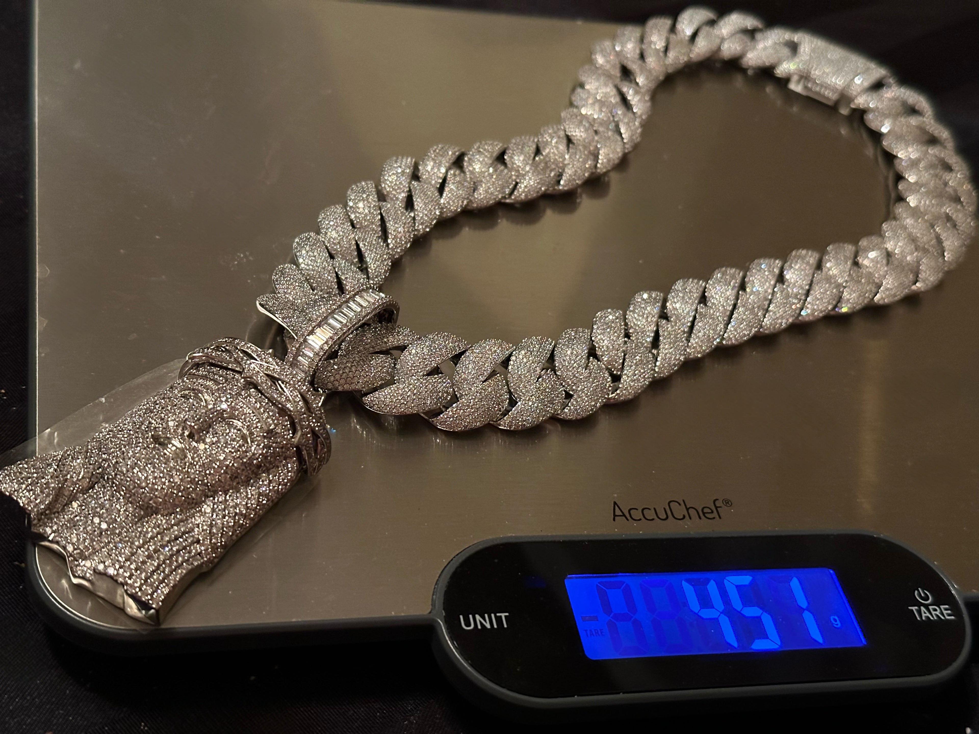 XXL Jesus Pendant 24mm Cuban Miami 196ct Lab Sim VVS1 Diamond Necklace - 1LB Weight