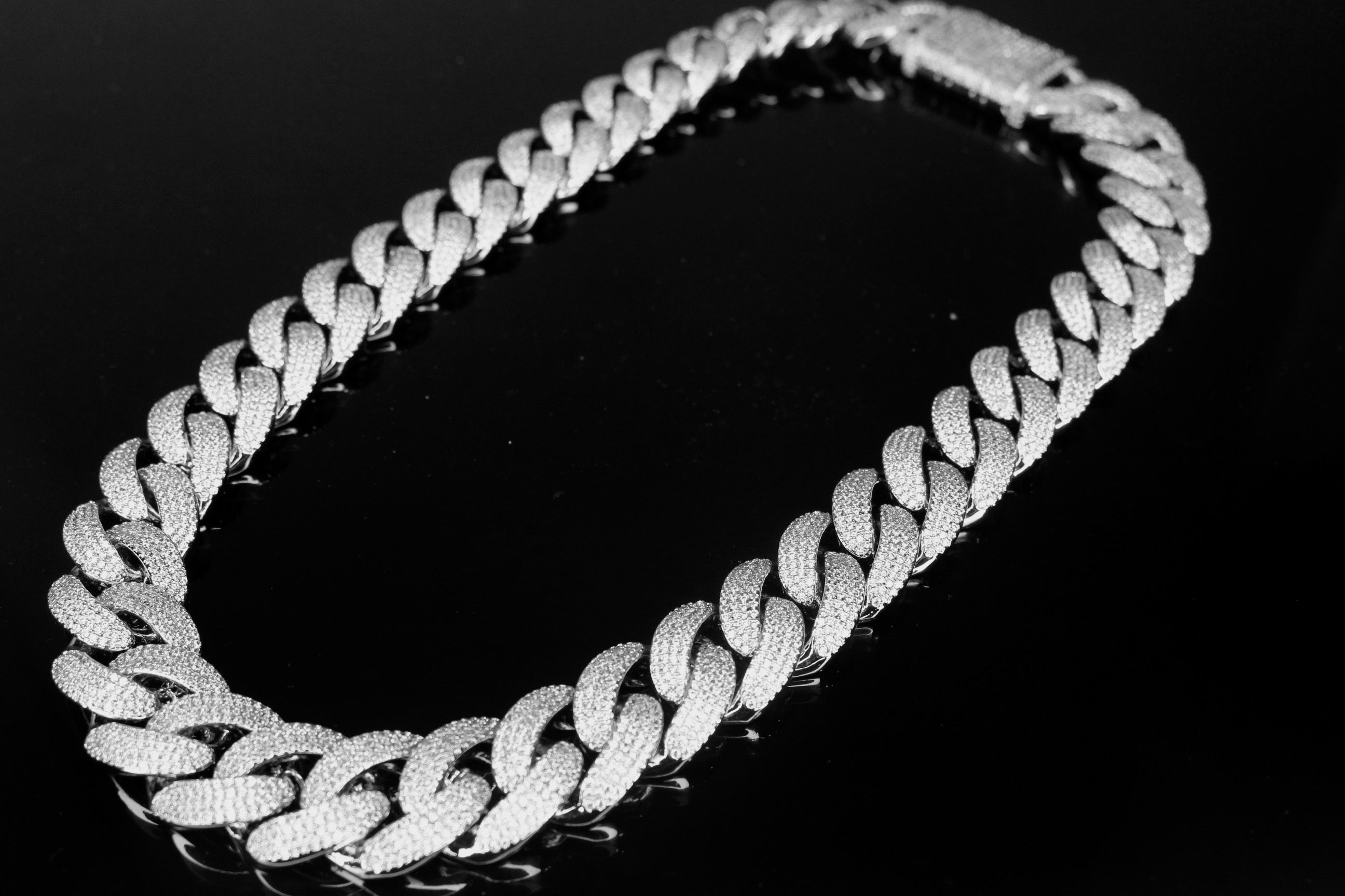 22mm Cuban Miami 156.2ctw Lab Sim Diamonds VVS1 Necklace