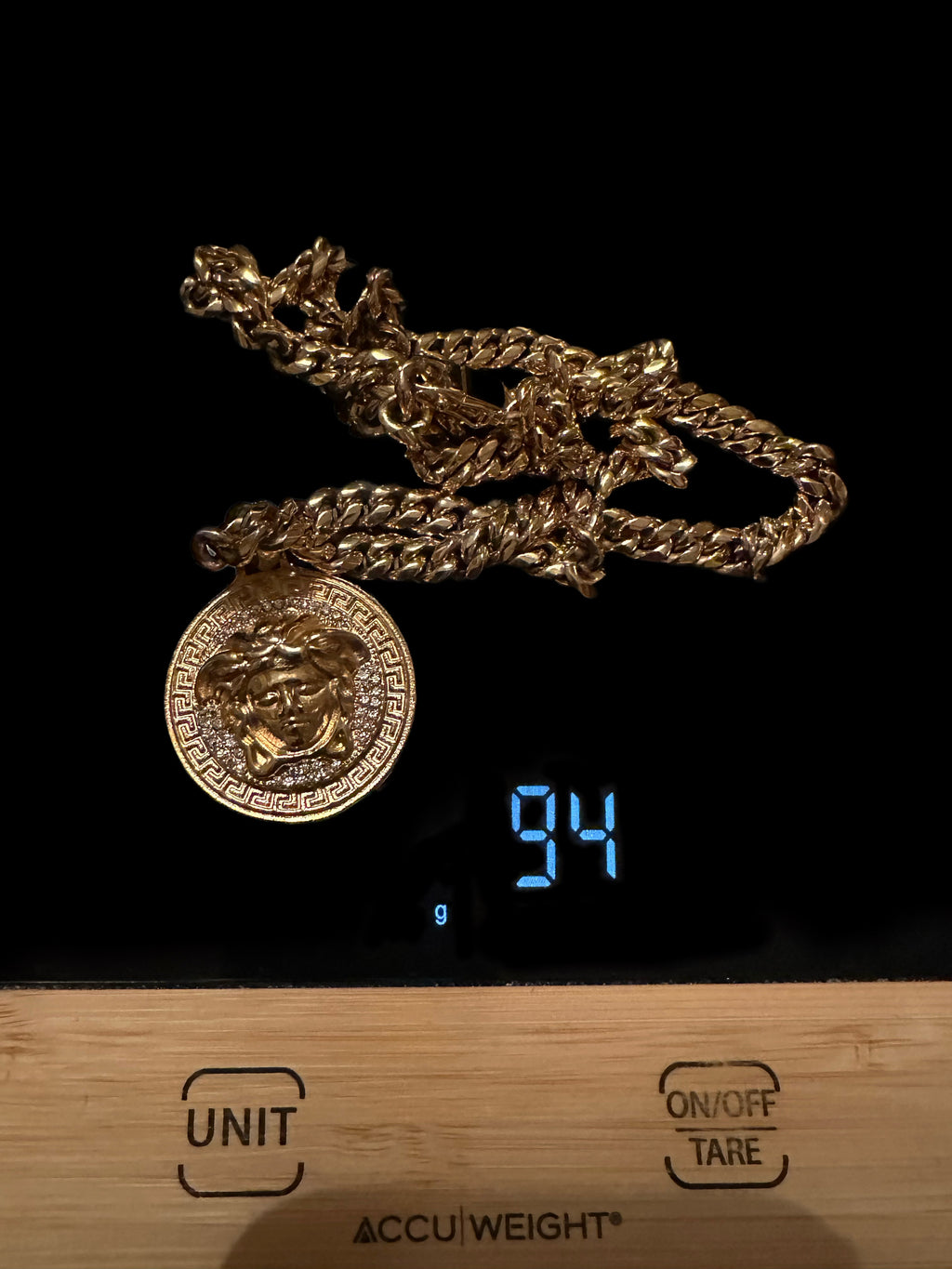 Medusa Medallion Pendant Cuban Miami Chain Necklace Lab Sim VVS1 Diamond