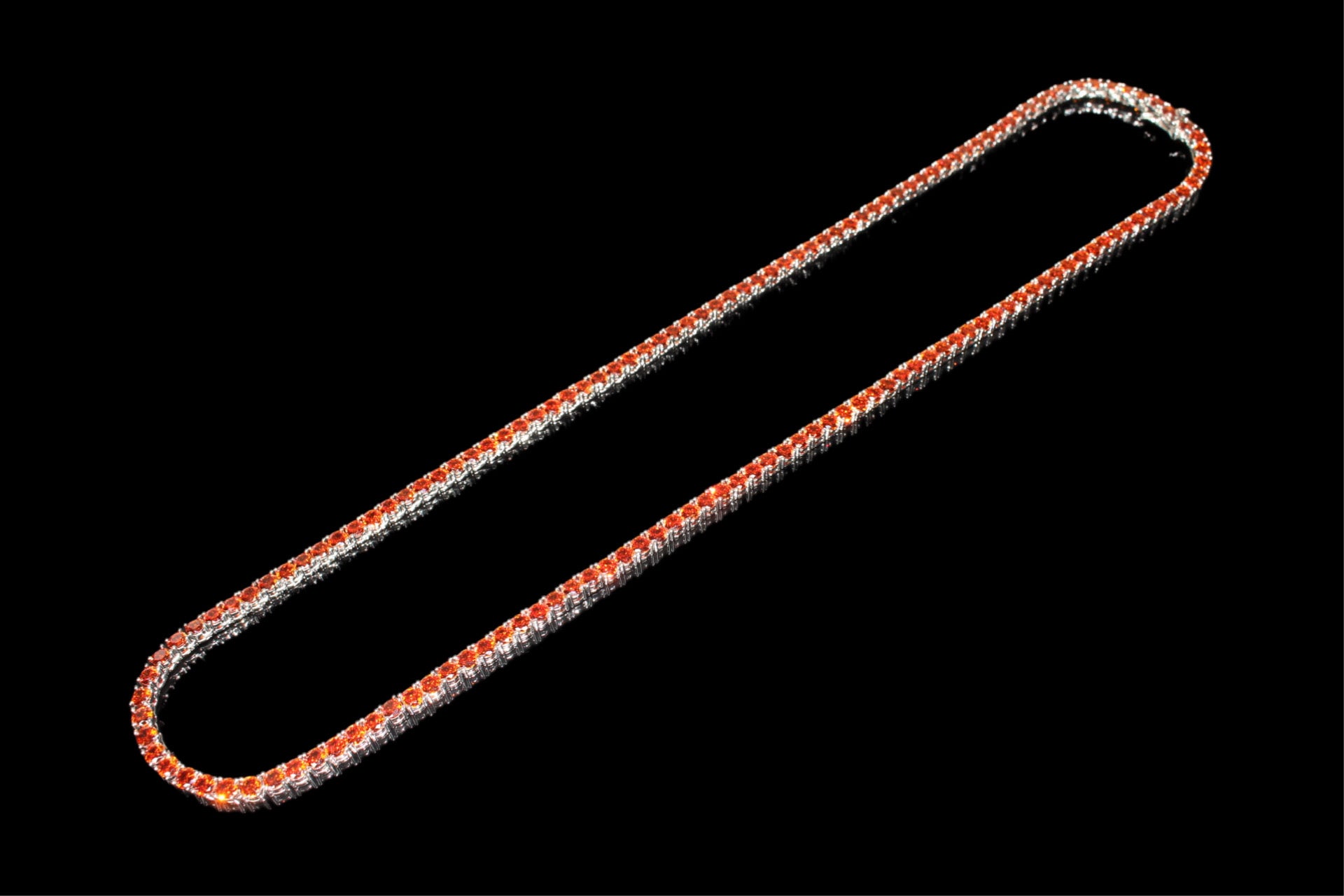 4mm Tennis Chain 70ct Lab Sim VVS1 Diamond Necklace - RUBY RED