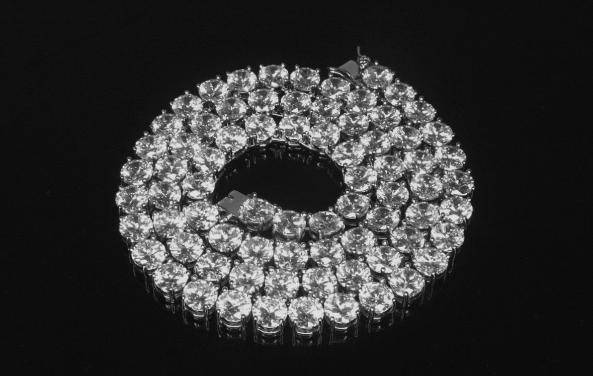 8mm MASSIVE XXL Tennis Chain 152ct Lab Sim VVS1 Diamond Necklace