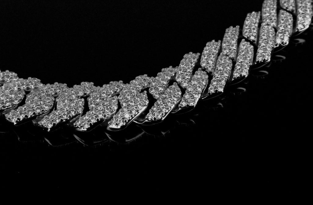 14mm Cuban Prong 64ct Lab VVS1 Sim Diamond Necklace