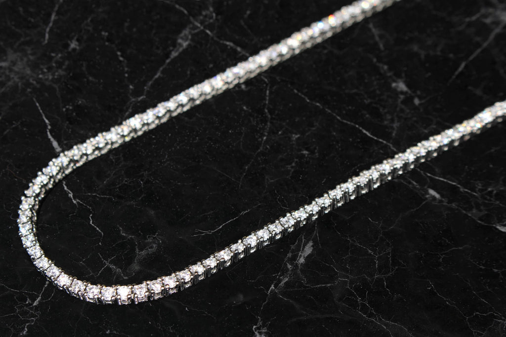2mm Tennis Chain 10.6ct Lab Sim VVS1 Diamond Necklace